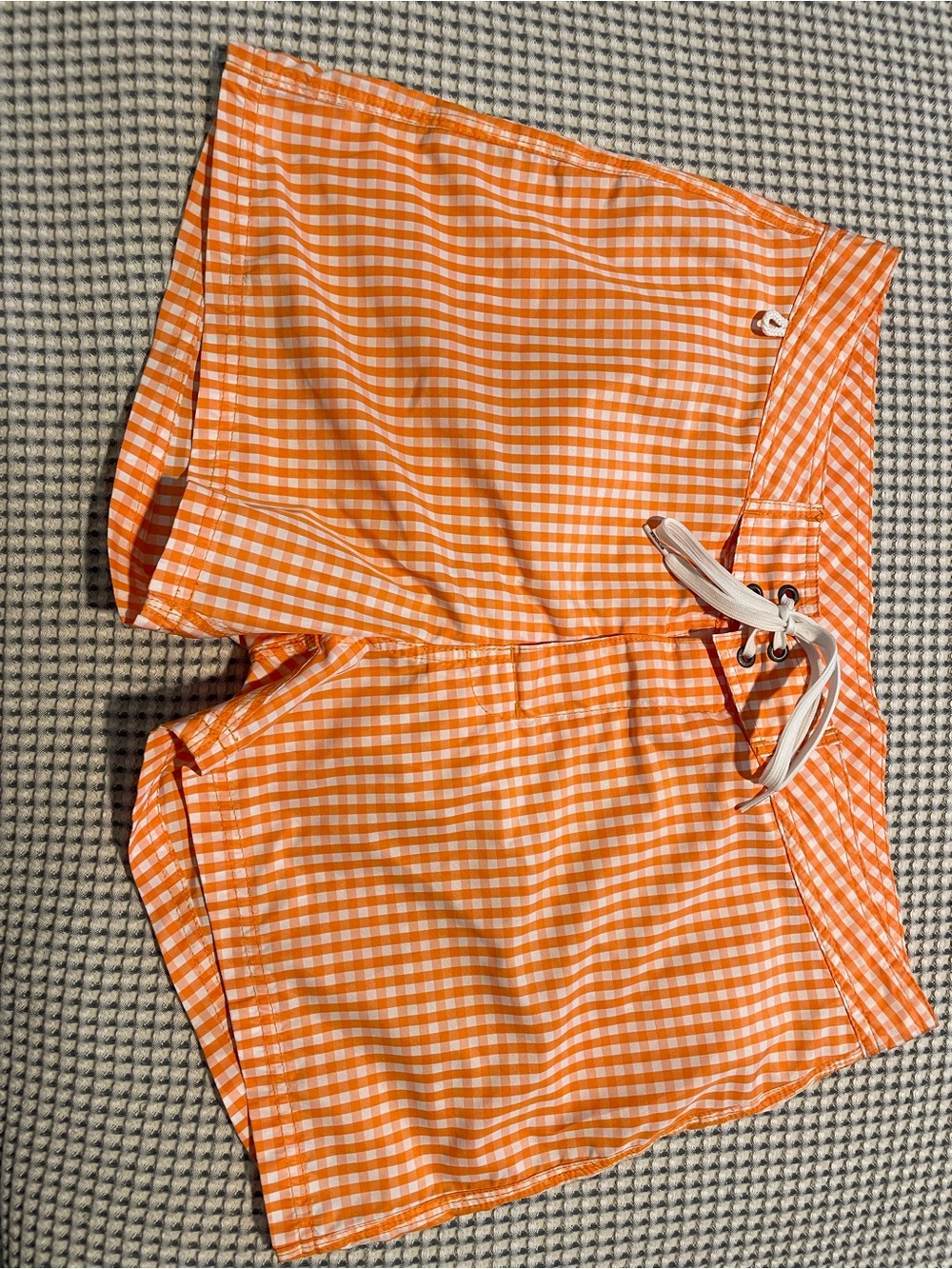 Sundek Orange & White Gingham Board Shorts - sz 34